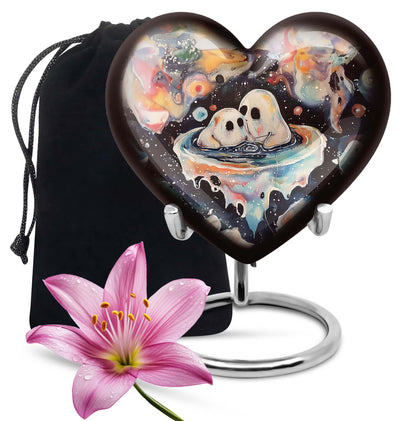 heart-design brother and sister urn