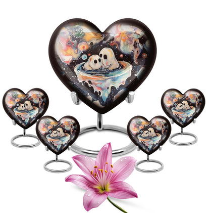 heart-design brother and sister urn