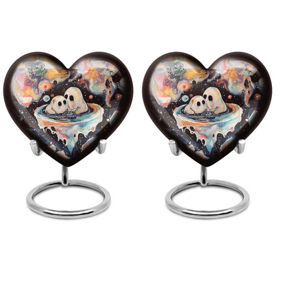 heart-design brother and sister urn