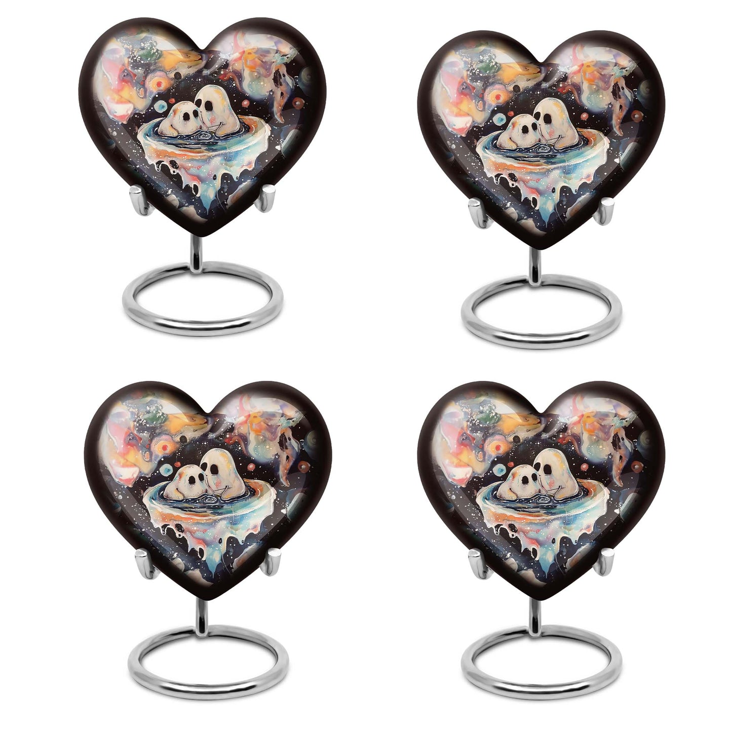 heart-design brother and sister urn
