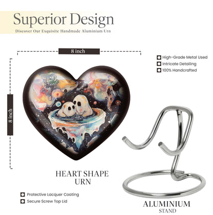 heart-design brother and sister urn