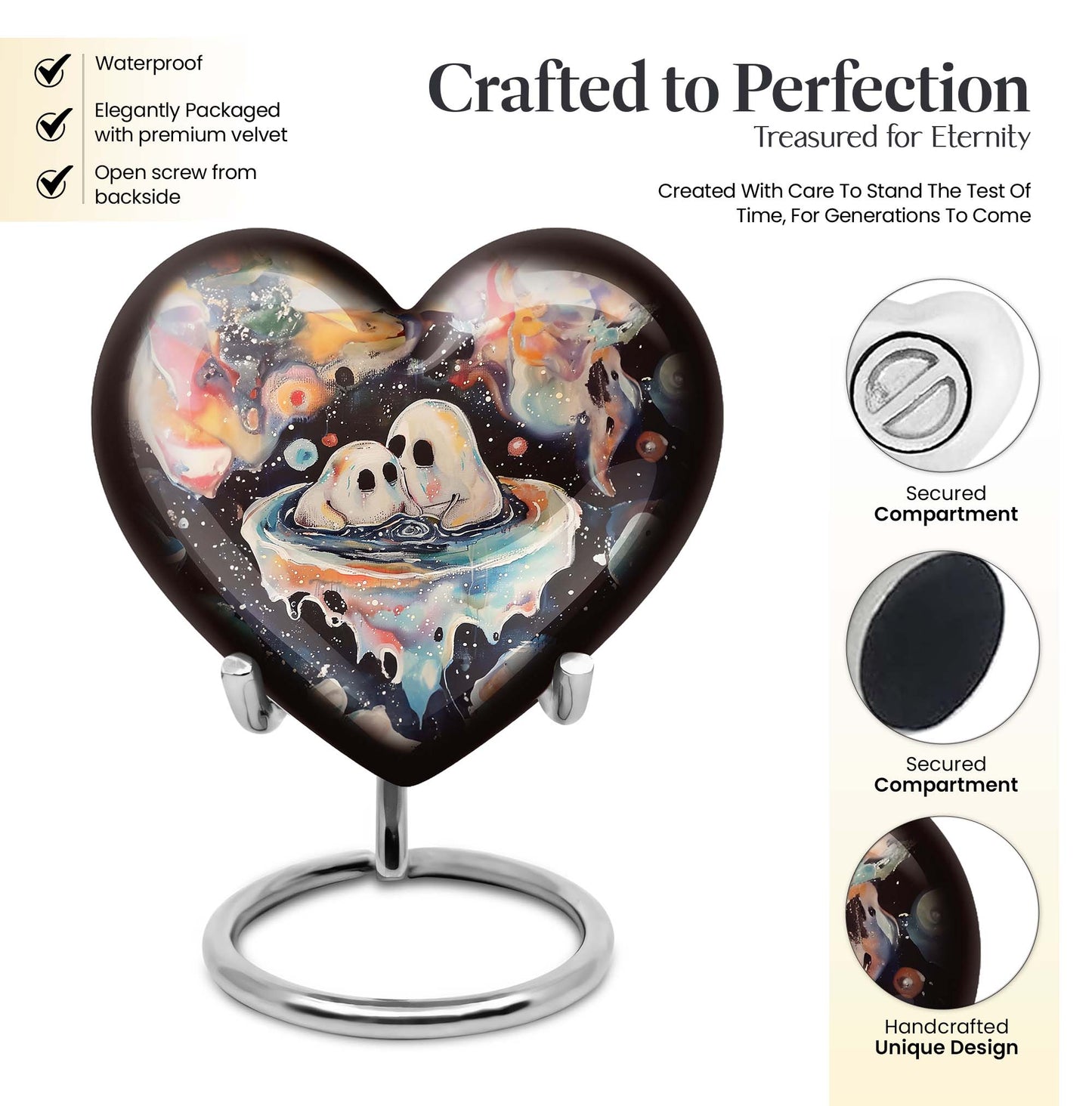 heart-design brother and sister urn