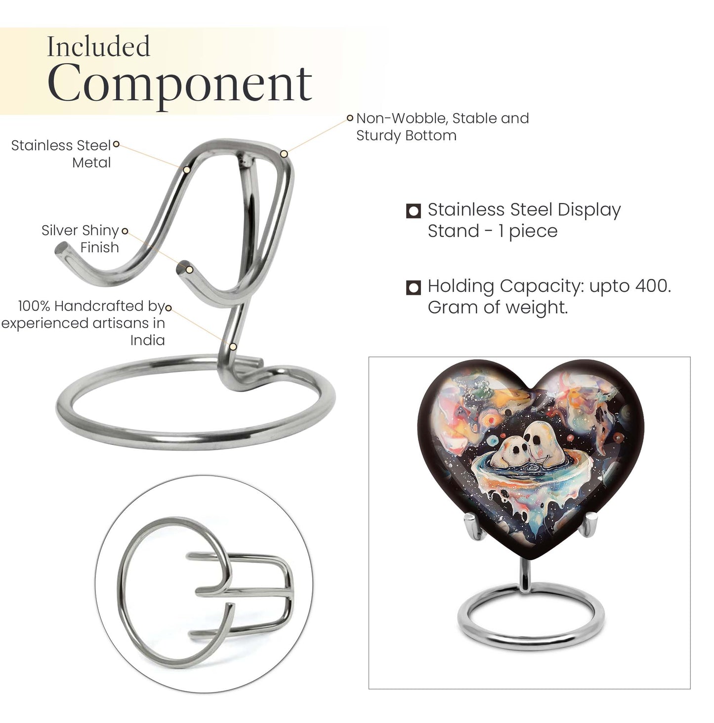 heart-design brother and sister urn