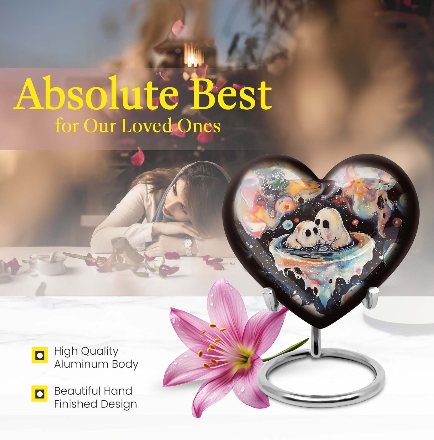 heart-design brother and sister urn