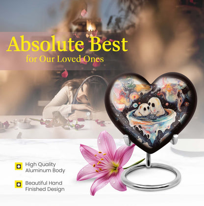 heart-design brother and sister urn