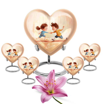 10-inch heart-shaped aluminum urn