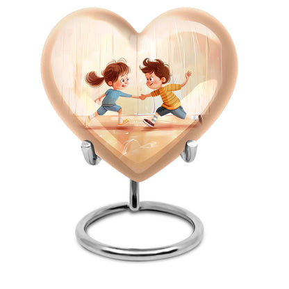 10-inch heart-shaped aluminum urn