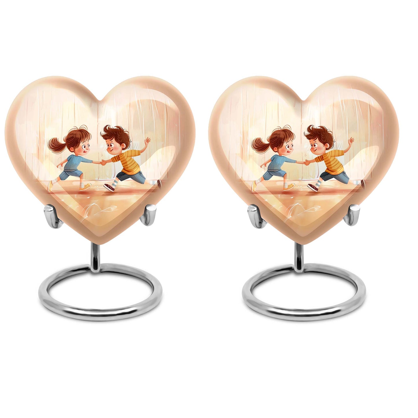 10-inch heart-shaped aluminum urn