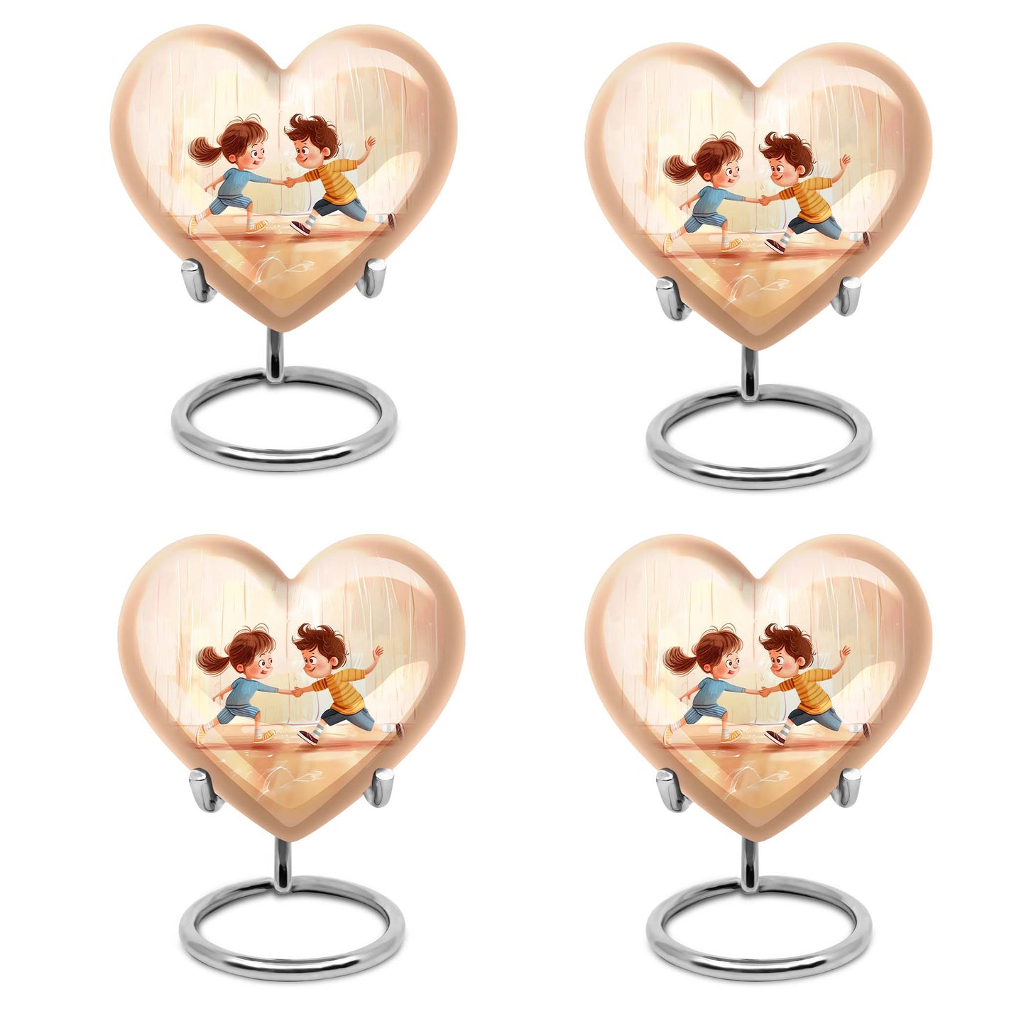 10-inch heart-shaped aluminum urn