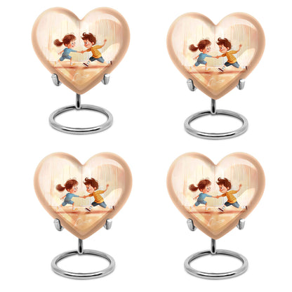 10-inch heart-shaped aluminum urn
