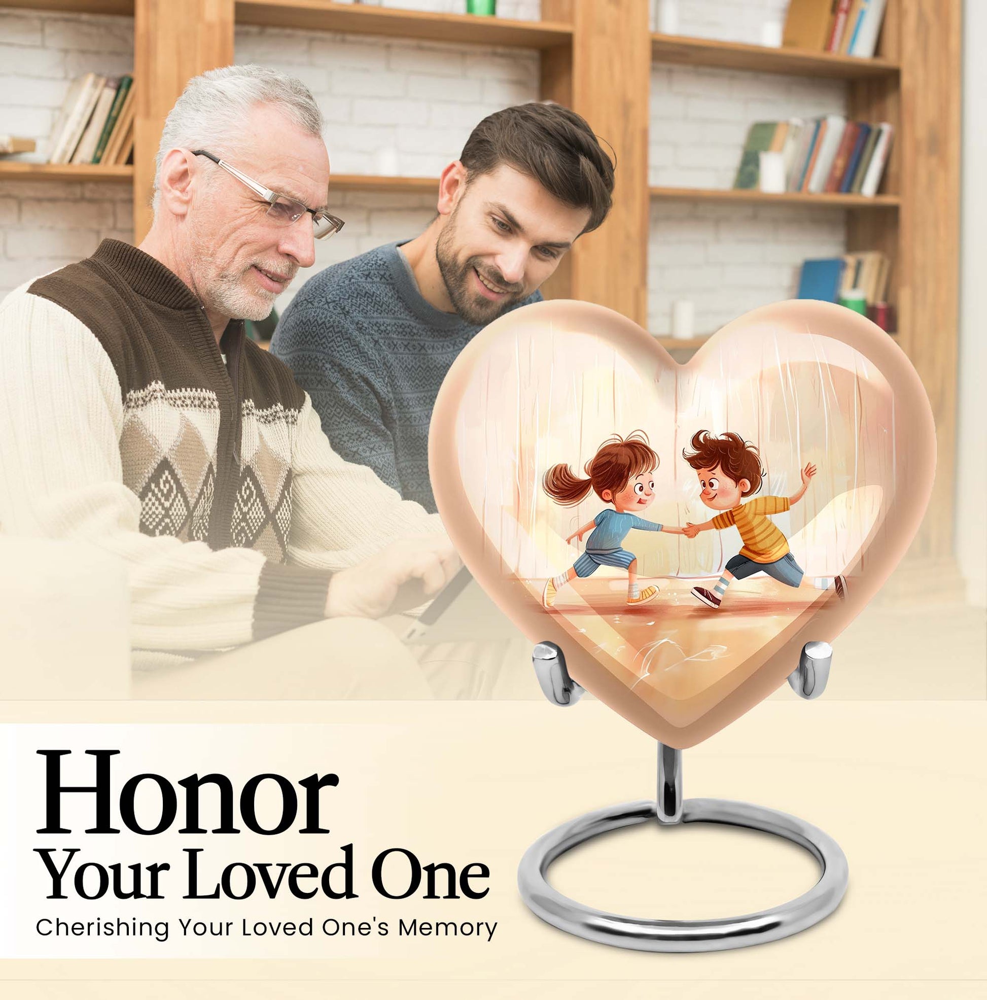 10-inch heart-shaped aluminum urn