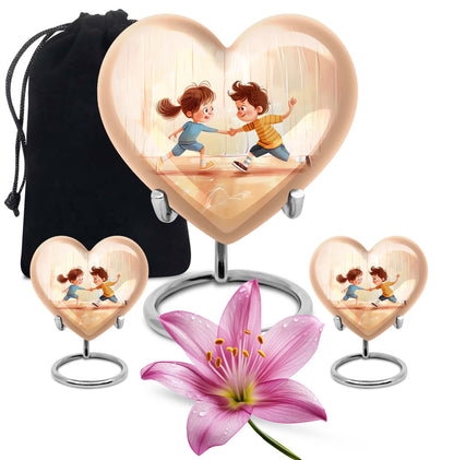 10-inch heart-shaped aluminum urn