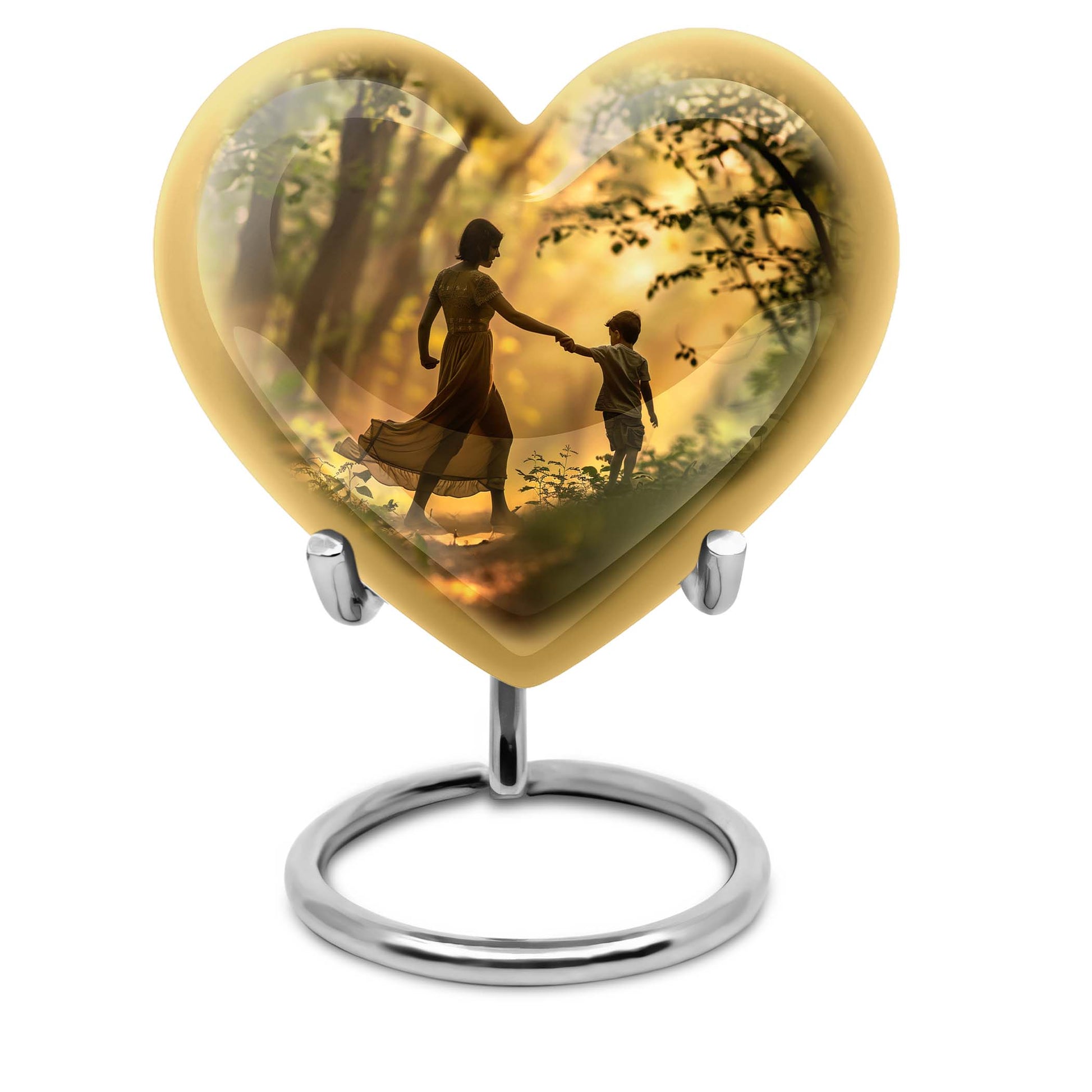brother and sister heart-shaped cremation urn