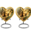 brother and sister heart-shaped cremation urn