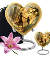 brother and sister heart-shaped cremation urn