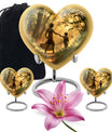 brother and sister heart-shaped cremation urn
