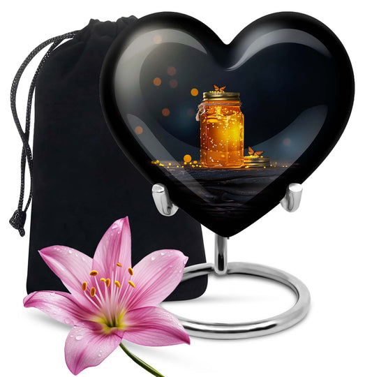  Memorial adult urn with velvet pouch