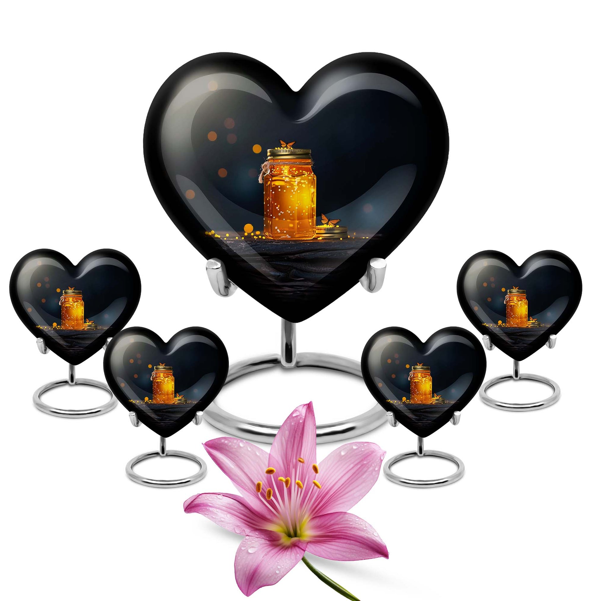  Memorial adult urn with velvet pouch