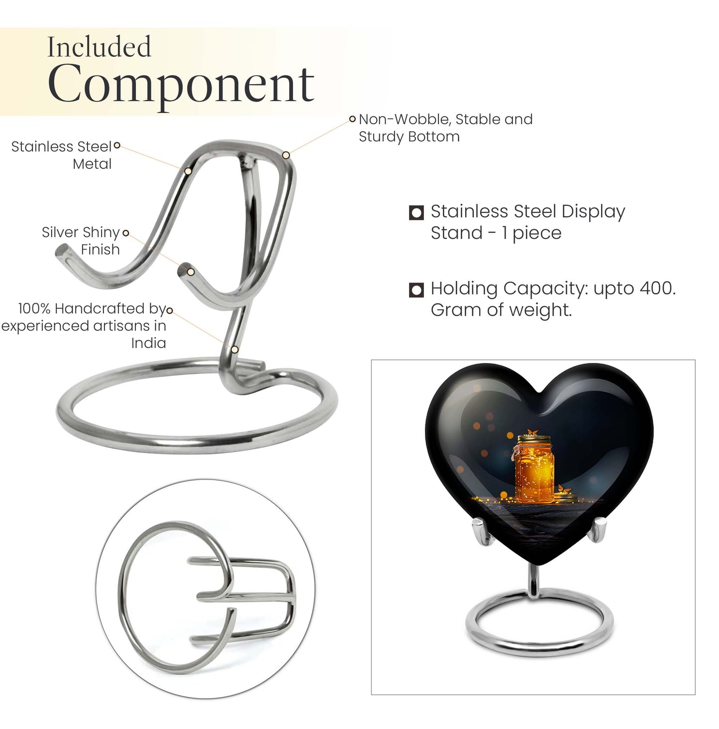  Memorial adult urn with velvet pouch