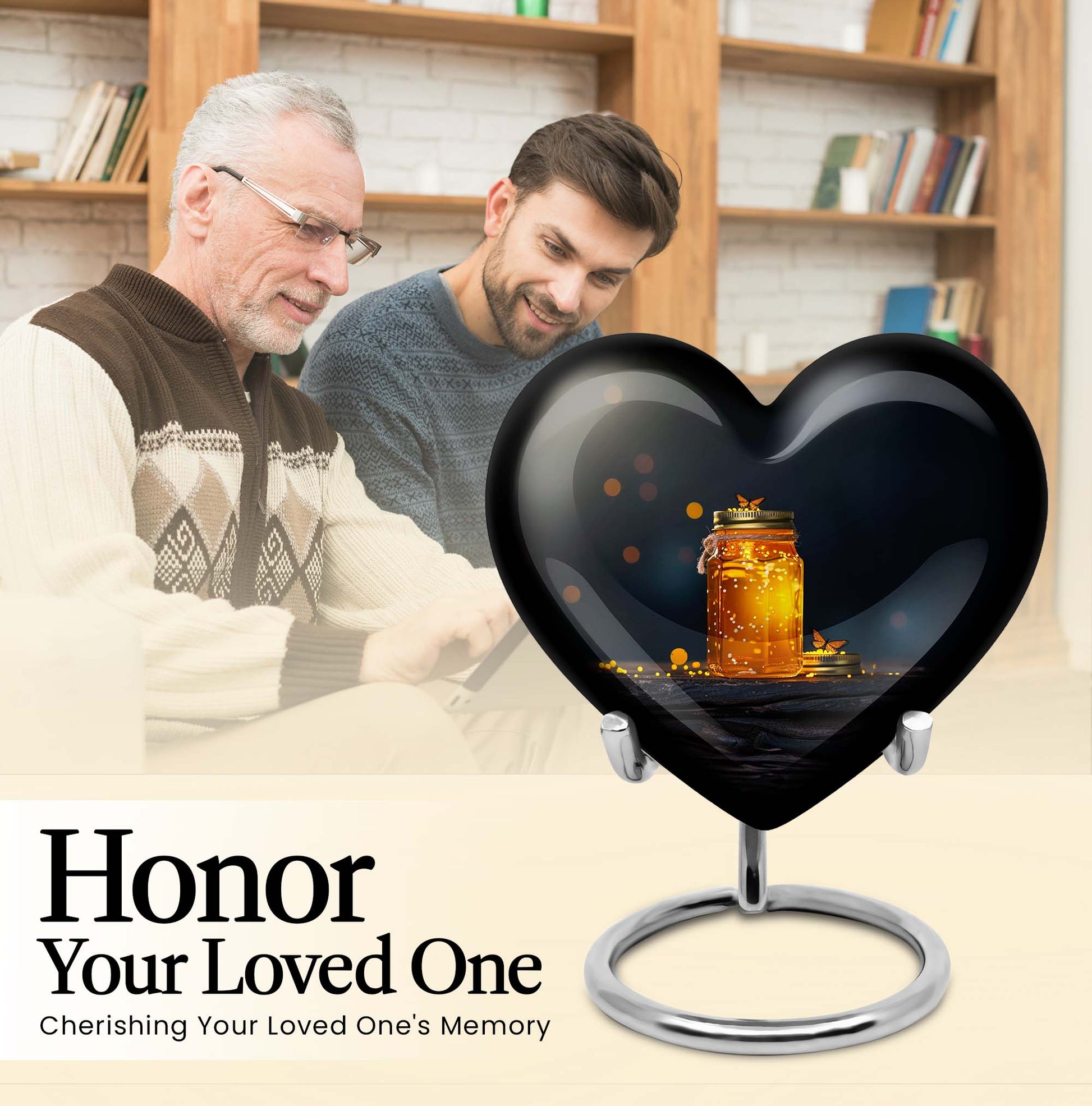  Memorial adult urn with velvet pouch