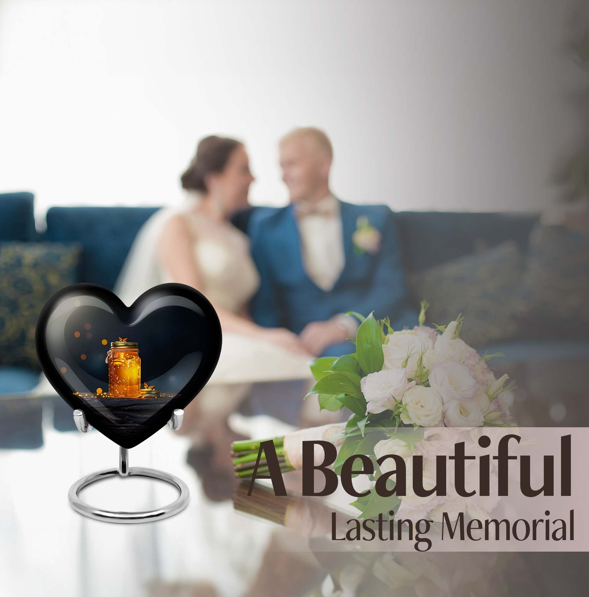 Memorial adult urn with velvet pouch