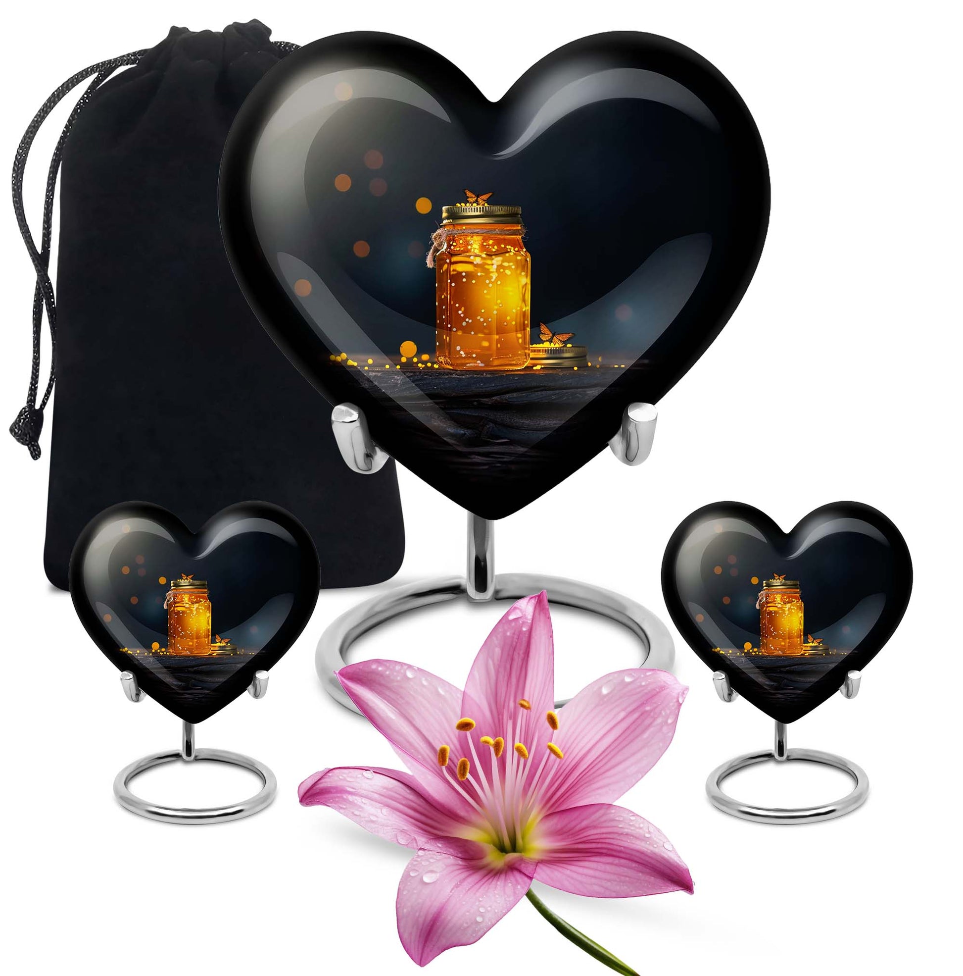  Memorial adult urn with velvet pouch