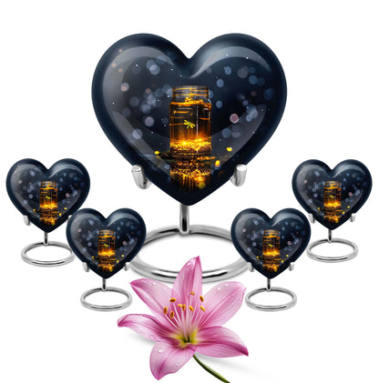heart shaped honey pot urn