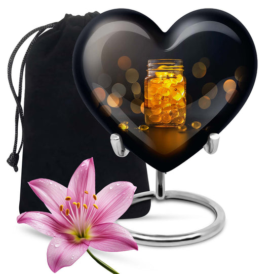 Heart-shaped, 10-inch Honey Pot Urn for ashes