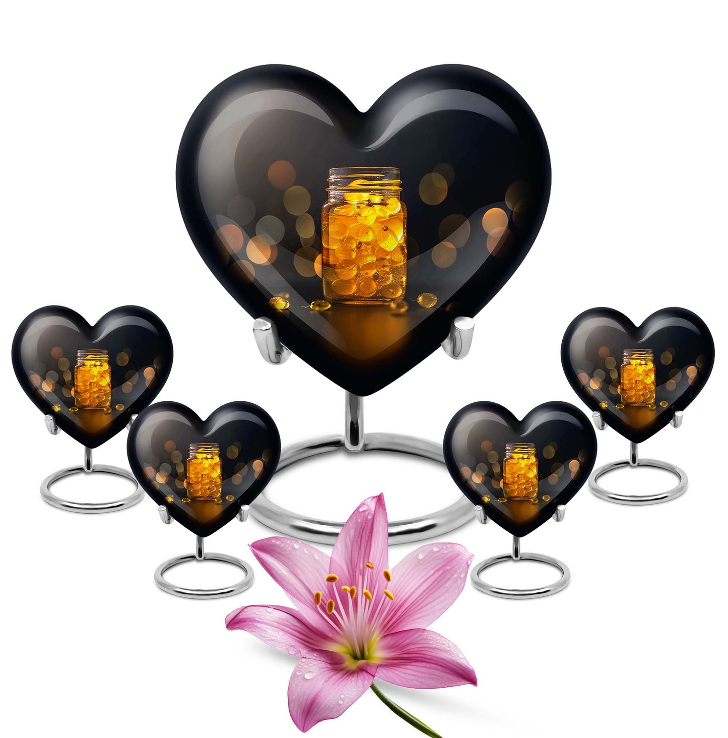 Heart-shaped, 10-inch Honey Pot Urn for ashes