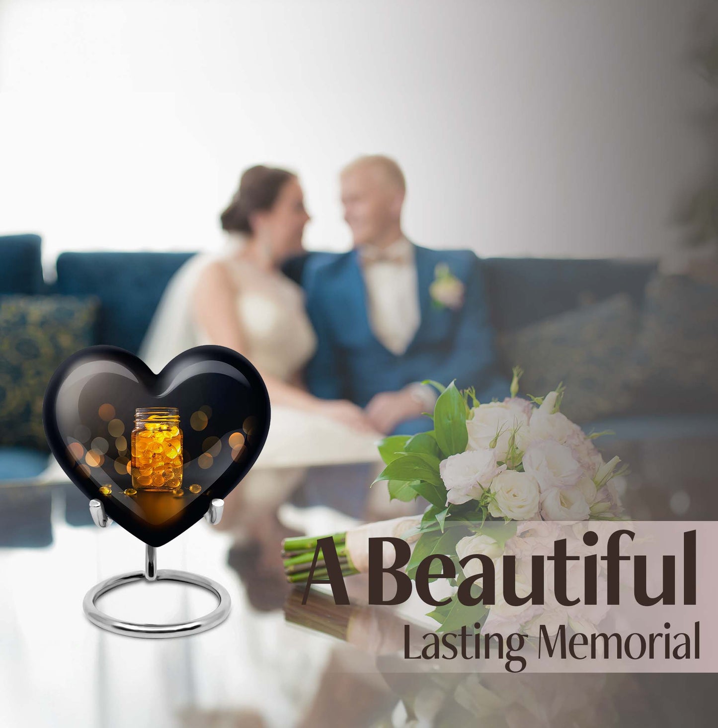 Heart-shaped, 10-inch Honey Pot Urn for ashes