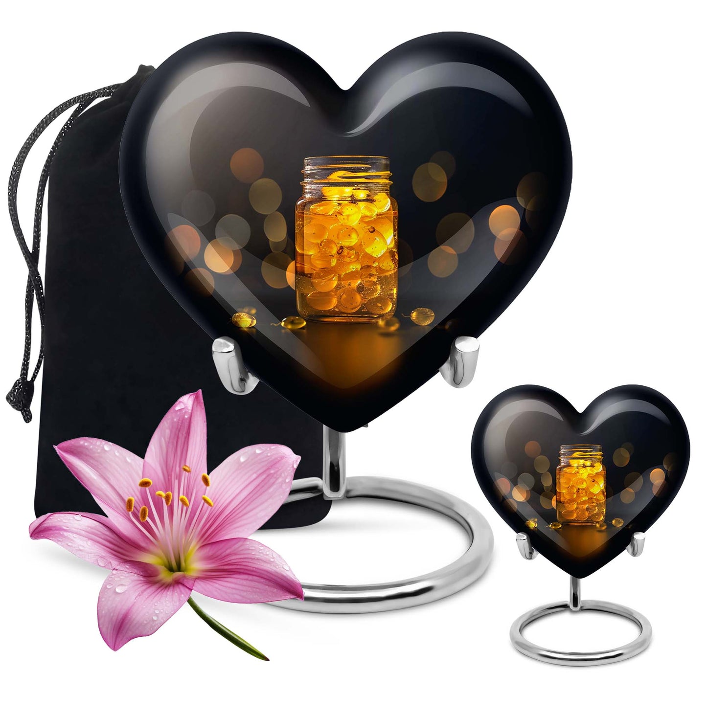 Heart-shaped, 10-inch Honey Pot Urn for ashes