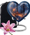 Twilight forest heart urn for men