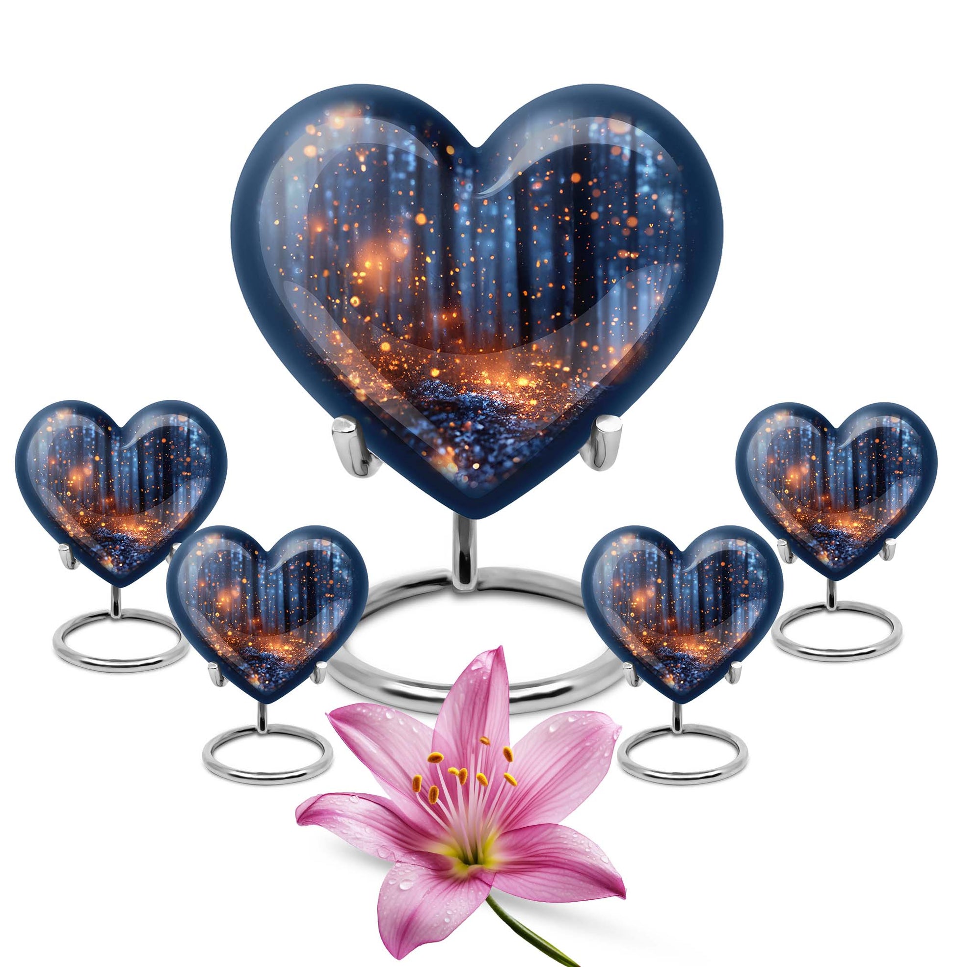 Twilight forest heart urn for men