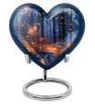 Twilight forest heart urn for men