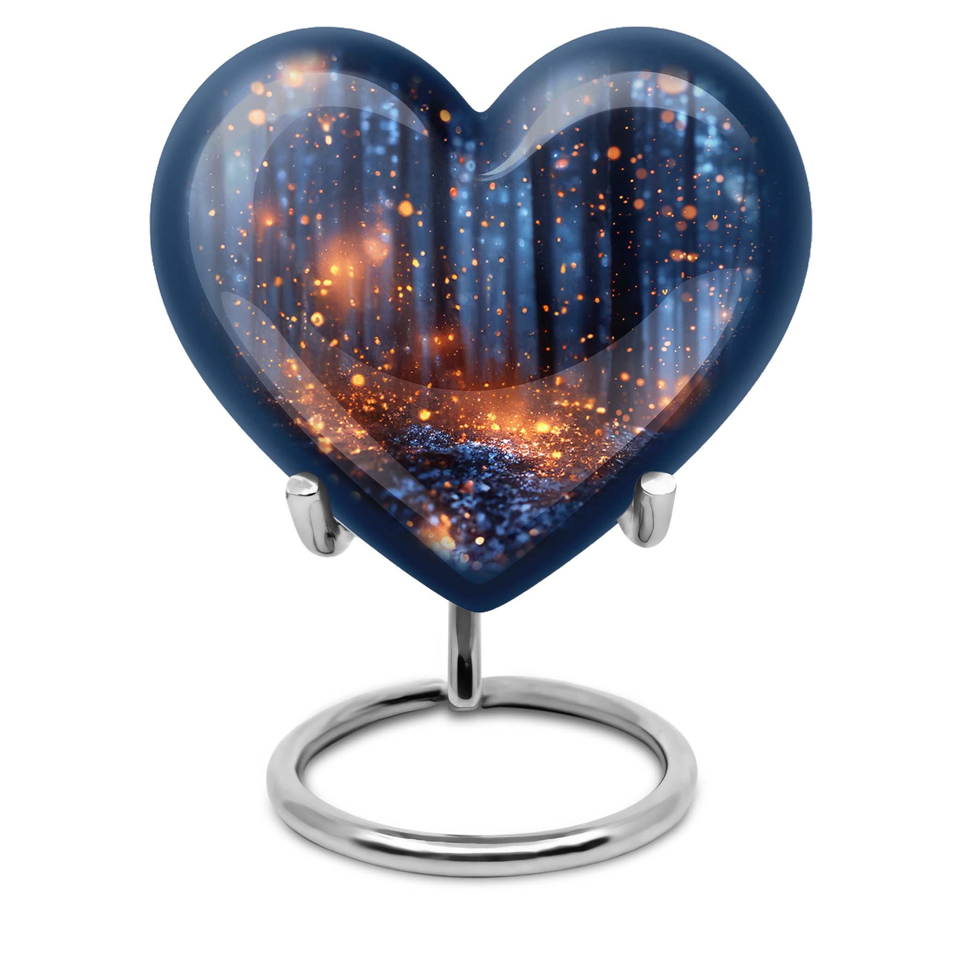 Twilight forest heart urn for men