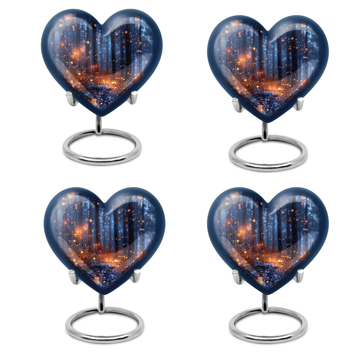 Twilight forest heart urn for men