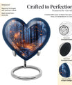 Twilight forest heart urn for men