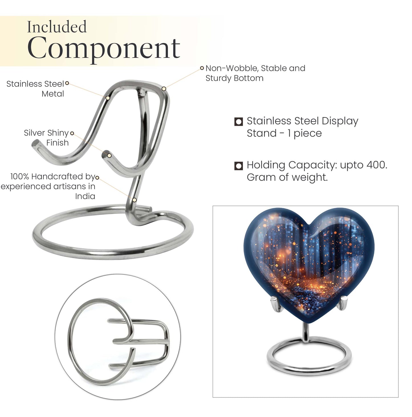 Twilight forest heart urn for men