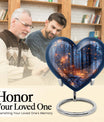 Twilight forest heart urn for men