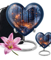 Twilight forest heart urn for men