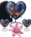 Twilight forest heart urn for men