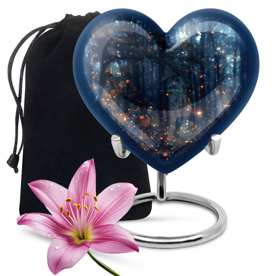 10-inch Twilight Forest Heart Urn,