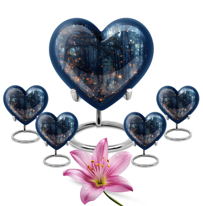 10-inch Twilight Forest Heart Urn,