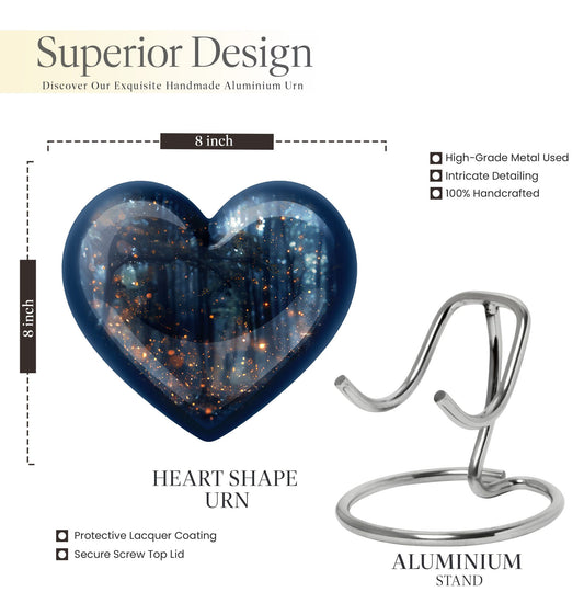 10-inch Twilight Forest Heart Urn,