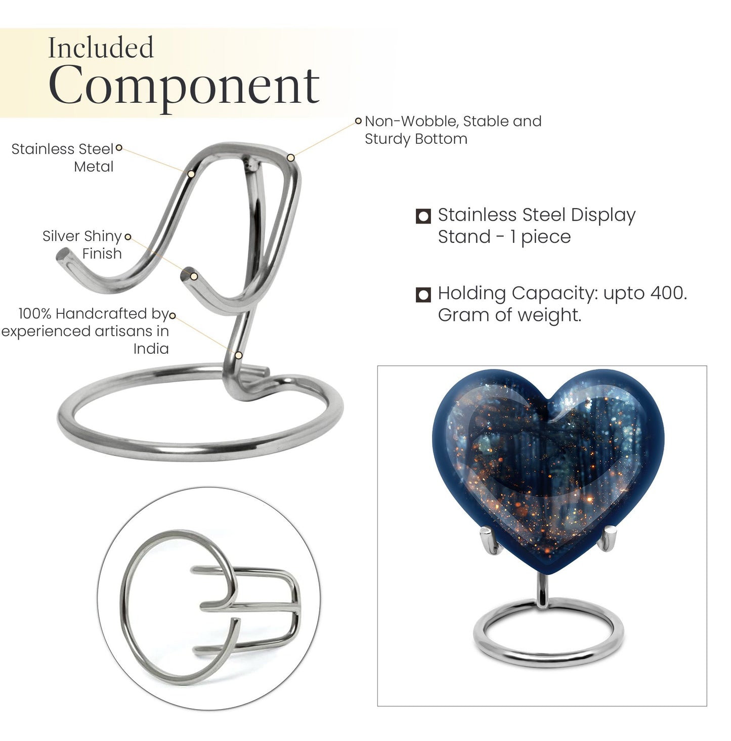 10-inch Twilight Forest Heart Urn,