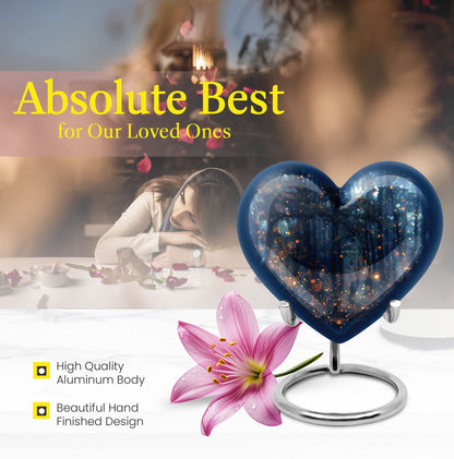 10-inch Twilight Forest Heart Urn,