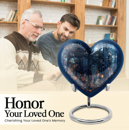 10-inch Twilight Forest Heart Urn,
