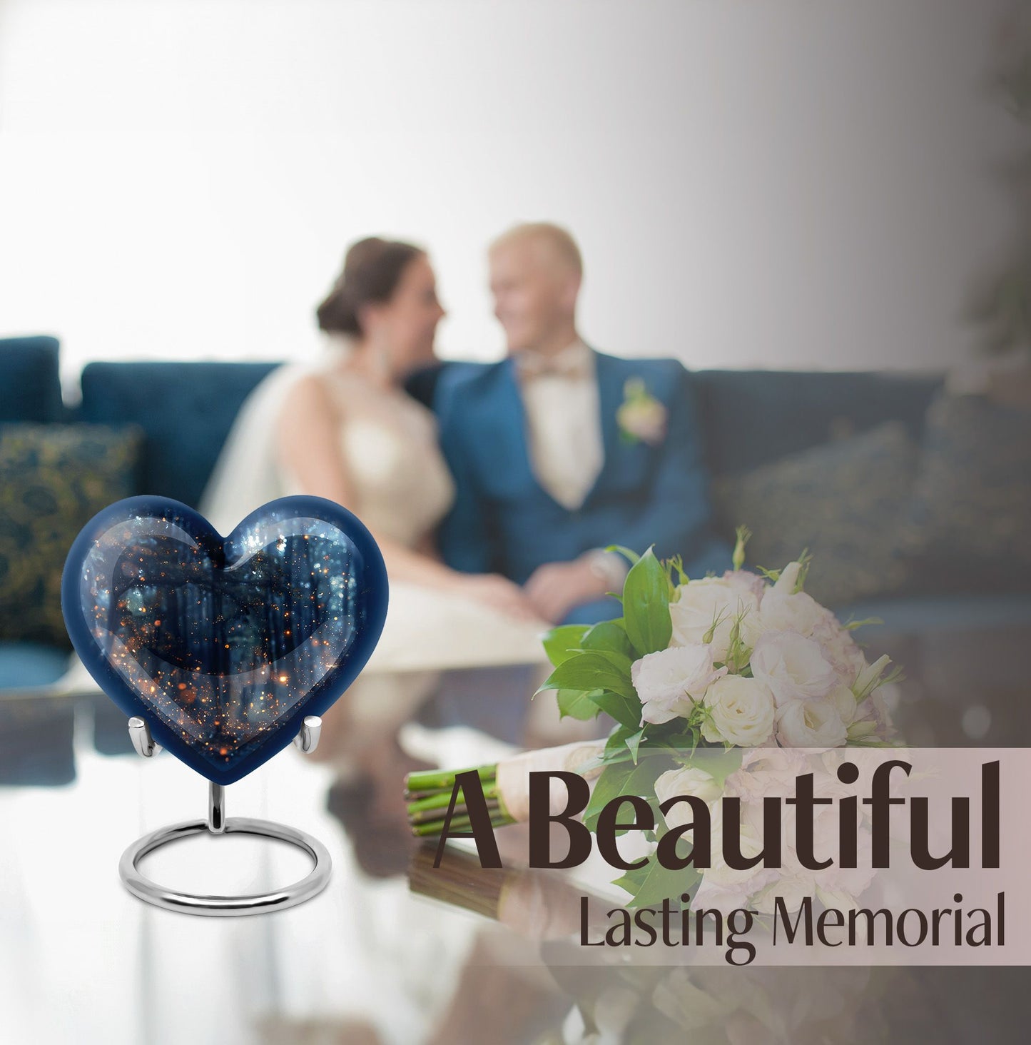 10-inch Twilight Forest Heart Urn,