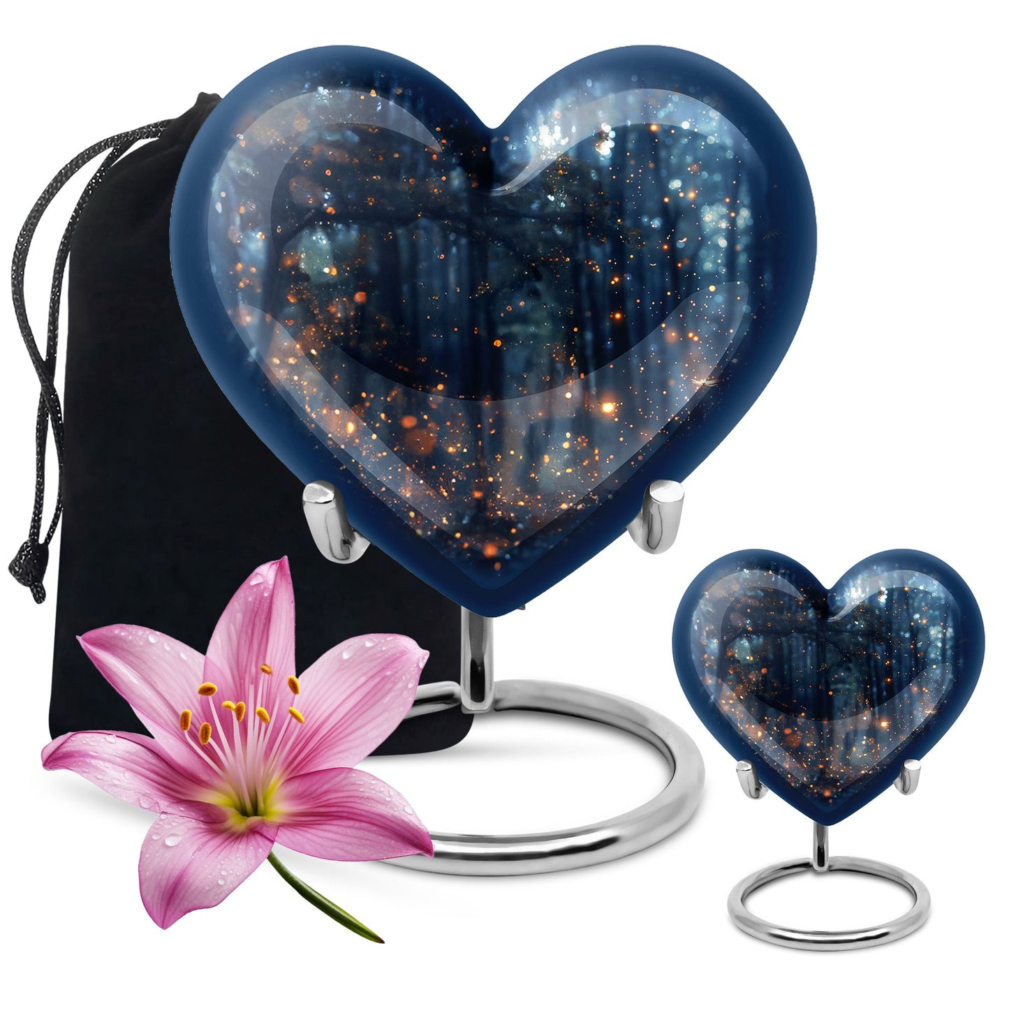 10-inch Twilight Forest Heart Urn,
