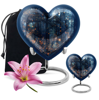 10-inch Twilight Forest Heart Urn,